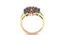 14ct Amethyst Emerald & Diamond Ring