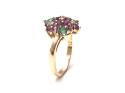 14ct Amethyst Emerald & Diamond Ring