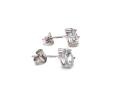 9ct White Gold Aquamarine & Diamond Stud Earrings