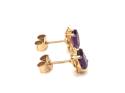 9ct Yellow Gold Amethyst Stud Earrings