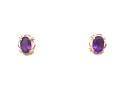 9ct Yellow Gold Amethyst Stud Earrings