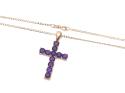 9ct Amethyst Cross Pendant & Chain