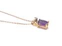 9ct Amethyst & Diamond Pendant & Chain