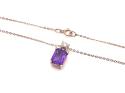 9ct Amethyst & Diamond Pendant & Chain