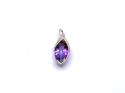 9ct Amethyst & Diamond Pendant