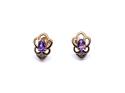 9ct Amethyst & Diamond Earrings