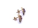 9ct Amethyst & Diamond Earrings