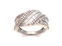 9ct White Gold Diamond Pave Ring