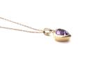 9ct Amethyst Heart Pendant & Chain