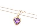 9ct Amethyst Heart Pendant & Chain