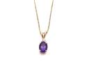 9ct Amethyst & Diamond Pendant & Chain