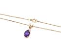 9ct Amethyst & Diamond Pendant & Chain