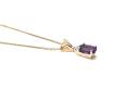 9ct Amethyst & Diamond Pendant & Chain