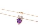 9ct Amethyst & Diamond Pendant & Chain