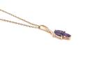 9ct Amethyst & Diamond Pendant & Chain