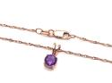 9ct Rose Gold Amethyst Pendant & Chain