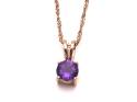 9ct Rose Gold Amethyst Pendant & Chain