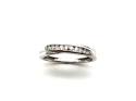 9ct White Gold Diamond Crossover Ring