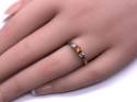 9ct Yellow Gold Quartz 3 Stone Ring