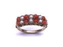 9ct Yellow Gold Pearl & Coral Ring