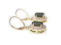 9ct Moldavite & Diamond Drop Earrings