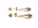 9ct Emerald & Diamond Drop Earrings