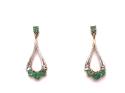 9ct Emerald & Diamond Drop Earrings