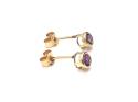 9ct Yellow Gold Amethyst Stud Earrings 3mm