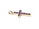 9ct Yellow Gold Amethyst Cross Pendant