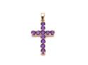 9ct Yellow Gold Amethyst Cross Pendant