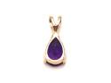 9ct Yellow Gold Pear Shaped Amethyst Pendant