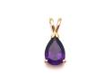 9ct Yellow Gold Pear Shaped Amethyst Pendant