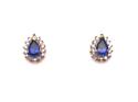 Synthetic Sapphire & Diamond Earrings