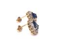 Synthetic Sapphire & Diamond Earrings