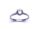 9ct White Gold CZ Solitaire Ring