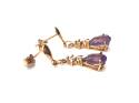 9ct Amethyst & CZ Drop Earrings