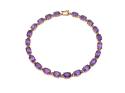 9ct Yellow Gold Amethyst Bracelet 7 inch