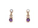 9ct Amethyst, Opal & Diamond Earrings