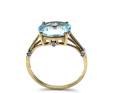 9ct Yellow Blue Topaz & Diamond Ring