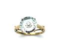 9ct Yellow Blue Topaz & Diamond Ring