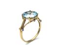 9ct Yellow Blue Topaz & Diamond Ring