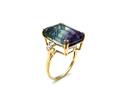 9ct Fluorite & White Zircon Ring