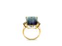 9ct Fluorite & White Zircon Ring