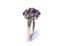 9ct Yellow Gold Amethyst Cluster Ring