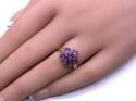 9ct Yellow Gold Amethyst Cluster Ring