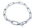 Silver Paperclip Link Bracelet 7.5 Inch