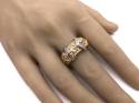 9ct Yellow Gold CZ Buckle Ring