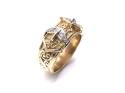 9ct Yellow Gold CZ Buckle Ring