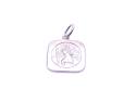 Silver square St Christopher Pendant 14mm