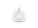 Silver square  St Christopher Pendant 14mm